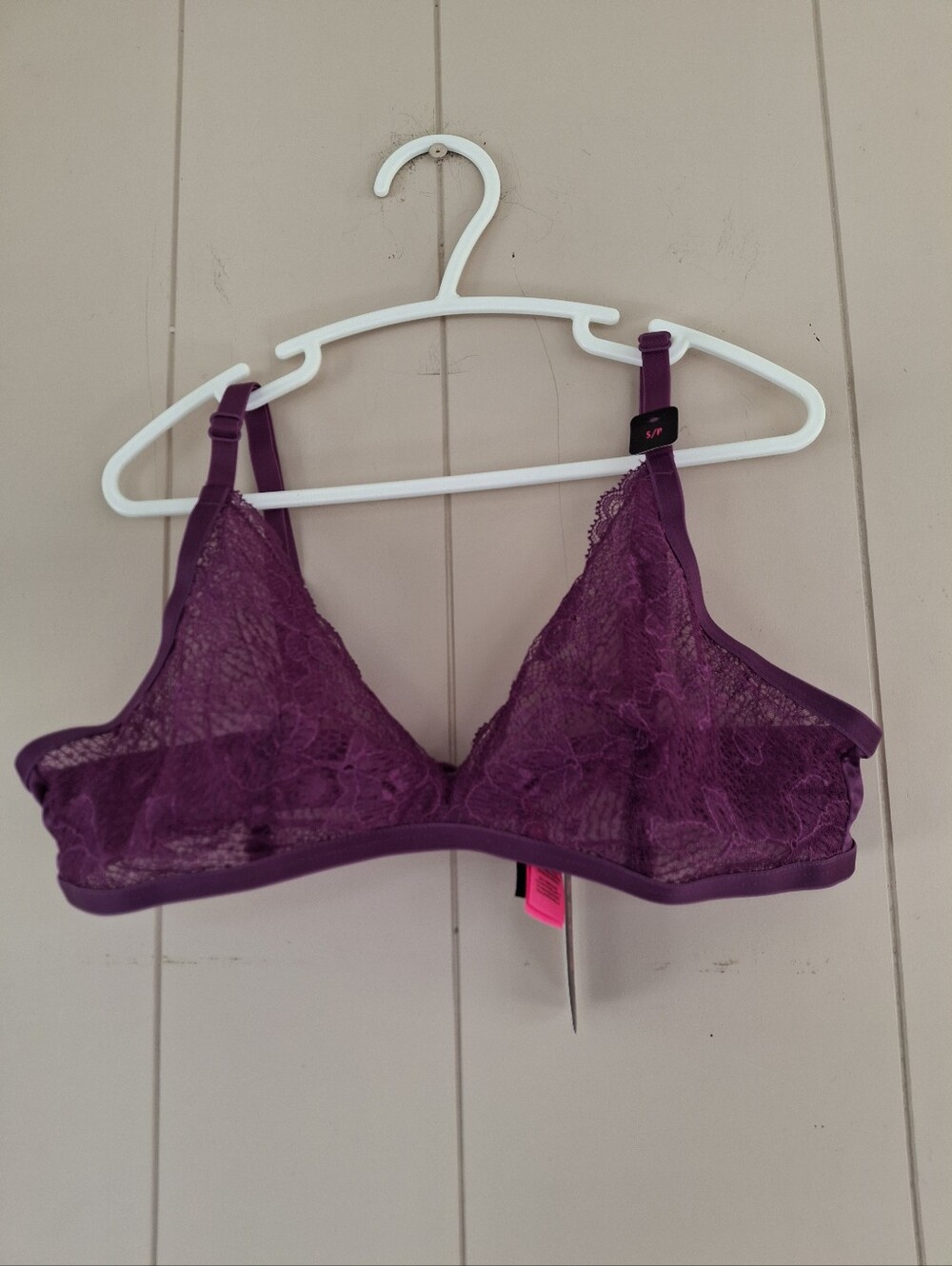 La SENZA Small Purple Lace Bralette Unlined NWT